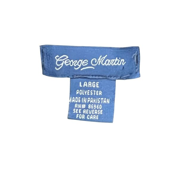 George Martin Men Leaf Print Button-Up Shirt Large Black Gold Relaxed Fit Casual - Picture 3 of 6